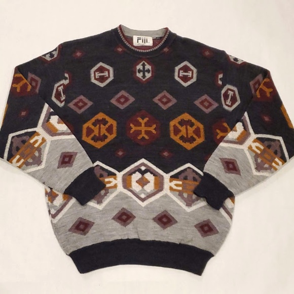 Vintage Pullover Wool Jumper with all-over design